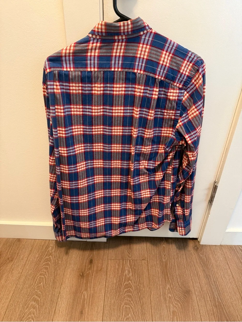 J. Crew Men’s Blue and Red Plaid Button-Down Shirt